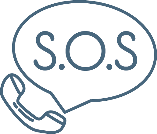 icone du numéro de téléphone d'urgence représentant un téléphone avec un SOS